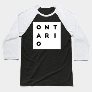 Ontario | White square, black letters | Canada Baseball T-Shirt